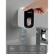 Load image into Gallery viewer, Ecoco Wall mount auto ands Free Toothpaste Dispenser Automatic Toothpaste Squeezer Bathroom Toothpaste Holder Black