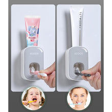 Load image into Gallery viewer, Ecoco Wall mount auto ands Free Toothpaste Dispenser Automatic Toothpaste Squeezer Bathroom Toothpaste Holder Grey
