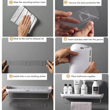 Load image into Gallery viewer, Bathroom Shelves Organizer Wall Mount Home Towel shelf Shampoo Rack With Towel Bar Storage Rack Bathroom Accessories 2xTape Only