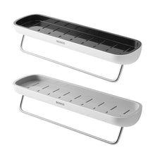 Load image into Gallery viewer, Bathroom Shelves Organizer Wall Mount Home Towel shelf Shampoo Rack With Towel Bar Storage Rack Bathroom Accessories Black