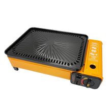 Load image into Gallery viewer, Portable Gas Stove Burner Butane BBQ Camping Gas Cooker With Non Stick Plate Orange without Fish Pan and Lid