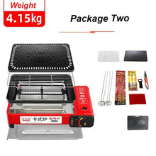 Load image into Gallery viewer, Portable Gas Stove Burner Butane BBQ Camping Gas Cooker With Non Stick Plate Red without Fish Pan and Lid