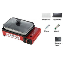 Load image into Gallery viewer, Portable Gas Stove Burner Butane BBQ Camping Gas Cooker With Non Stick Plate Orange