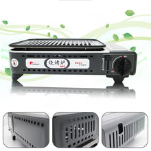 Load image into Gallery viewer, Portable Gas BBQ Stove with PRO Grill Plate Outdoor Barbecue Cooking Burner Kit Butane Camping