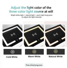 Load image into Gallery viewer, Smart Bedside Tables Side 3 Drawers Wireless Charging Nightstand LED Light USB Left Hand Connection