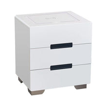 Load image into Gallery viewer, Smart Bedside Tables Side 3 Drawers Wireless Charging Nightstand LED Light USB Left Hand Connection