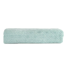 Load image into Gallery viewer, Premium Velour Diamond Design Jacquard Bath Towel (Aqua)