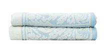 Load image into Gallery viewer, Premium Cotton Towel Jacquard White Blue Design