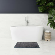 Load image into Gallery viewer, Microfiber Shower & Bathroom Bath Mat Non Slip Soft Pile Design (Dark Grey)
