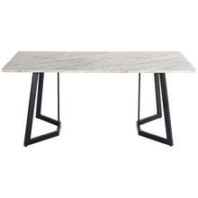 Load image into Gallery viewer, Rectangular Marble-Effect Table and Green Velvet Dining Chair Sets