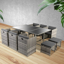 Load image into Gallery viewer, Bali 11 Piece Outdoor Dining Set - Grey