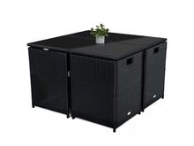 Load image into Gallery viewer, Horrocks 8 Seater Outdoor Dining Set – Black