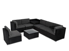 Load image into Gallery viewer, 8PCS Outdoor Furniture Modular Lounge Sofa Lizard - Black