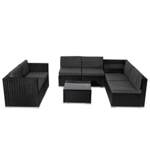 Load image into Gallery viewer, 8PCS Outdoor Furniture Modular Lounge Sofa Lizard - Black