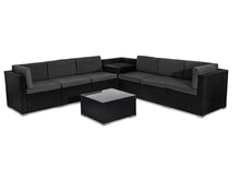 Load image into Gallery viewer, 8PCS Outdoor Furniture Modular Lounge Sofa Lizard - Black