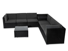 Load image into Gallery viewer, 8PCS Outdoor Furniture Modular Lounge Sofa Lizard - Black