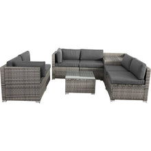 Load image into Gallery viewer, 8PCS Outdoor Furniture Modular Lounge Sofa Lizard - Grey