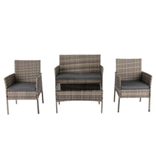 Load image into Gallery viewer, 4 Seater Wicker Outdoor Lounge Set - Mixed Grey