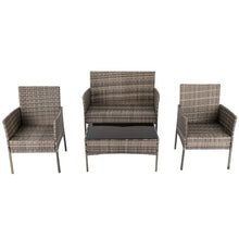 Load image into Gallery viewer, 4 Seater Wicker Outdoor Lounge Set - Mixed Grey