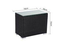 Load image into Gallery viewer, Black Wicker End Table