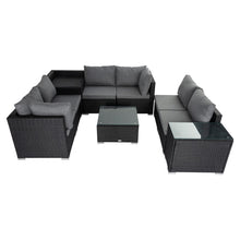 Load image into Gallery viewer, Modular Outdoor Lounge Set - 9pcs Sofa, Armchairs and Coffee Table