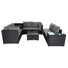 Load image into Gallery viewer, Modular Outdoor Lounge Set - 9pcs Sofa, Armchairs and Coffee Table