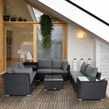 Load image into Gallery viewer, Modular Outdoor Lounge Set - 9pcs Sofa, Armchairs and Coffee Table