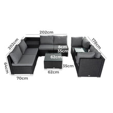 Load image into Gallery viewer, Modular Outdoor Lounge Set - 9pcs Sofa, Armchairs and Coffee Table