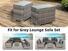 Load image into Gallery viewer, Grey Wicker End Table