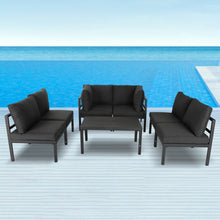 Load image into Gallery viewer, Outdoor 7 Piece Black Couches