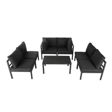 Load image into Gallery viewer, Outdoor 7 Piece Black Couches