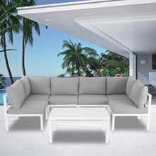 Load image into Gallery viewer, Outdoor White Modern 7 Piece Lounge Set