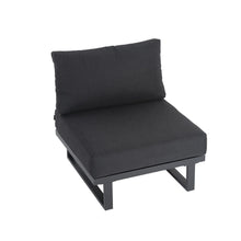 Load image into Gallery viewer, Modern Outdoor 7 Piece Lounge Set with Slatted Polywood Design Tables