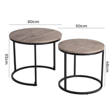 Load image into Gallery viewer, 2 Piece Nesting Coffee Tables Set Dark Grey