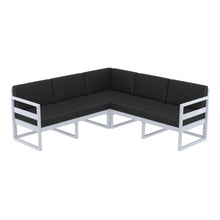 Load image into Gallery viewer, Mykonos Lounge Corner - Silver Grey with Black Cushions