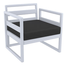 Load image into Gallery viewer, Mykonos Lounge Armchair - Silver Grey with Black Cushions