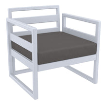 Load image into Gallery viewer, Mykonos Lounge Armchair - Silver Grey with Black Cushions