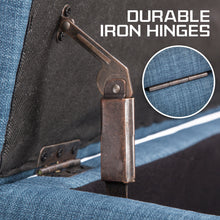 Load image into Gallery viewer, La Bella 102cm Dark Blue Storage Ottoman Stool Fabric