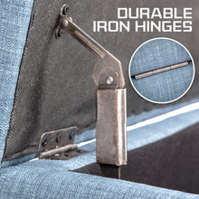 Load image into Gallery viewer, La Bella 102cm Light Grey Blue Storage Ottoman Stool Fabric