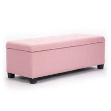 Load image into Gallery viewer, La Bella 102cm Pink Storage Ottoman Stool Fabric