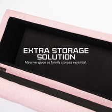 Load image into Gallery viewer, La Bella 102cm Pink Storage Ottoman Stool Fabric