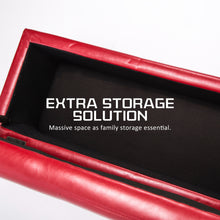 Load image into Gallery viewer, La Bella 102cm Red Storage Ottoman Stool Leather