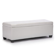 Load image into Gallery viewer, La Bella 102cm Snow White Storage Ottoman Stool Leather