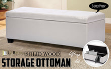 Load image into Gallery viewer, La Bella 102cm Snow White Storage Ottoman Stool Leather