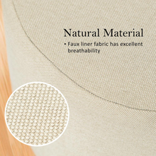 Load image into Gallery viewer, La Bella 2 Set Beige Fabric Ottoman Round Wooden Leg Foot Stool