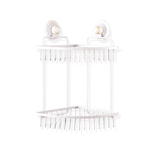 Load image into Gallery viewer, KiahLoc White Double Corner Shelf Removable Suction