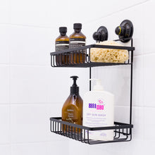 Load image into Gallery viewer, KiahLoc Black Double Rectangular Shelf Removable Suction