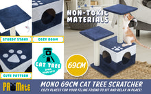 Load image into Gallery viewer, Paw Mate 69cm Blue Cat Tree Mono Multi Level Scratcher