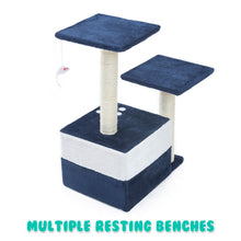 Load image into Gallery viewer, Paw Mate 69cm Blue Cat Tree Mono Multi Level Scratcher
