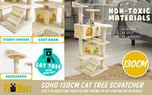 Load image into Gallery viewer, Paw Mate 130cm Beige Cat Tree Soho Multi Level Scratcher